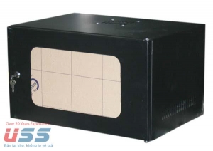 Tủ mạng, Tủ Rack 6U-D400 Wallmount – USS rack 6U400 -Màu đen, cửa lưới 